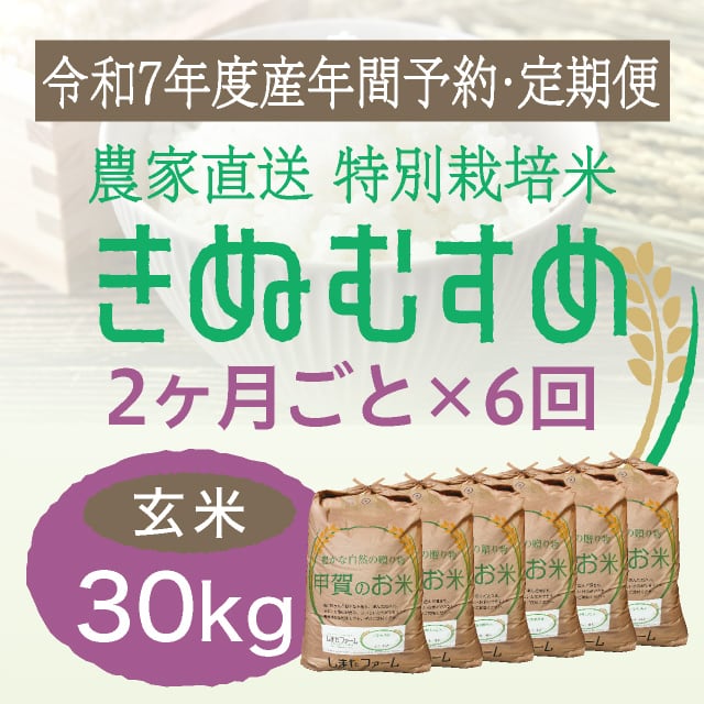 農家直送　滋賀県　6年産コシヒカリ　30kg 年間予約・定期便〉農家直売・特別栽培米 コシヒカリ 玄米30kg 2