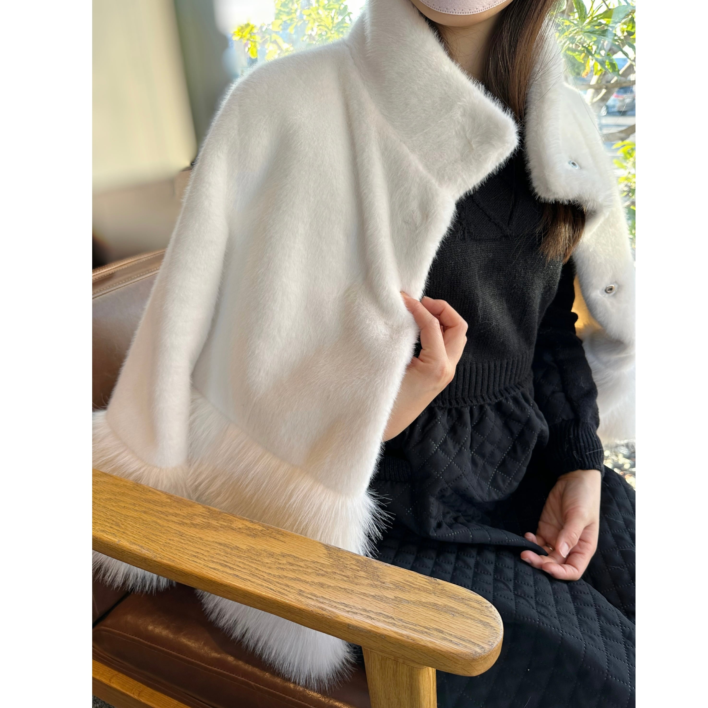 Eco fur coat(White・Black) | Richesse powered by BASE