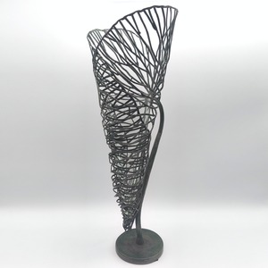 フラワーベース・フラワースタンド・外枠金属製・水受けガラス製・高さ約51㎝・No.251105-13・梱包サイズ120