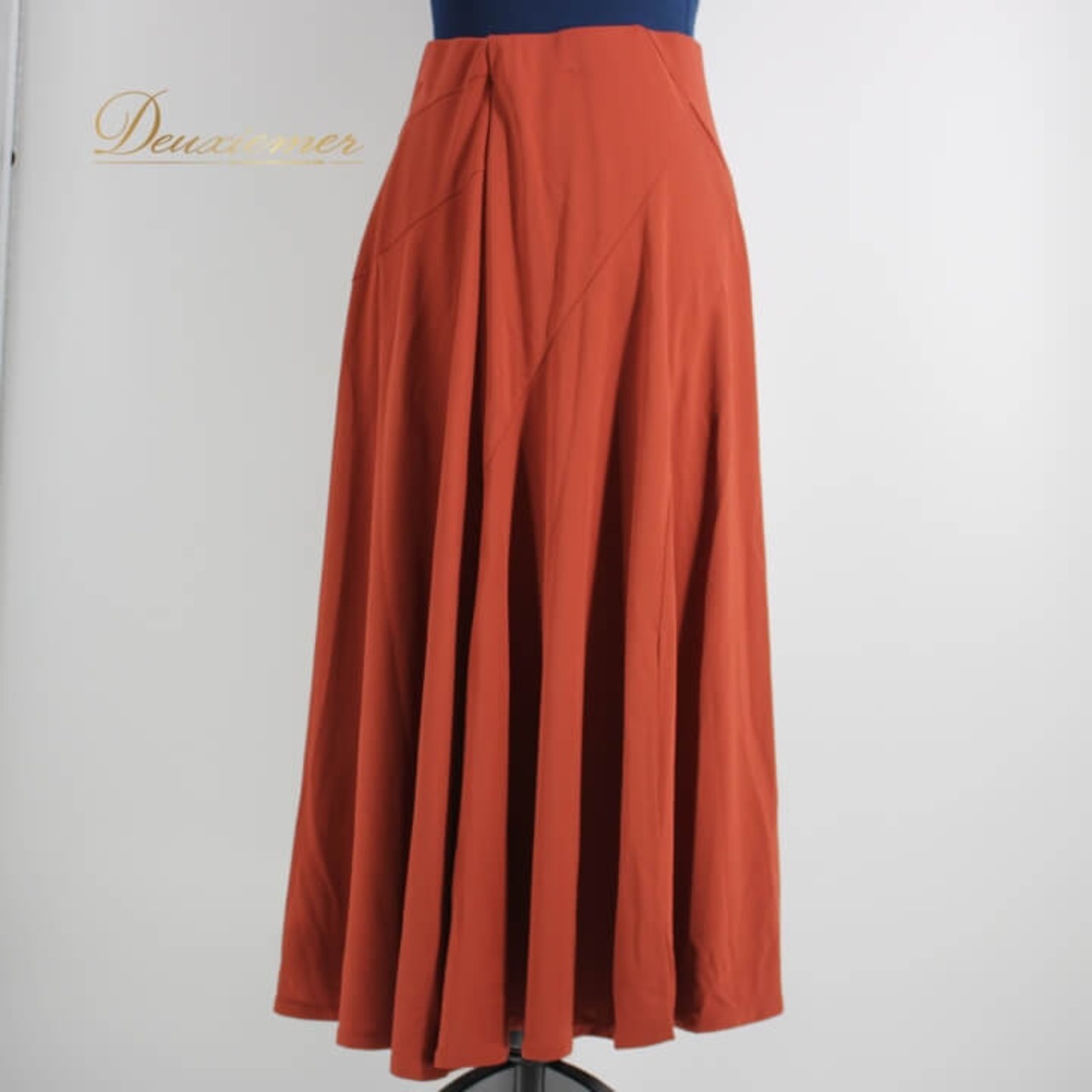 社交ダンス 衣装 スタンダード スカート レッスンウェア 女性用 レディース オールシーズン 無地 シンプル 赤茶 ブラウン系 レディッシュブラウン ポリエステル 伸縮性 有り ウエストゴム仕様 日本製 落ち着きある 赤みブラウン おしゃれ