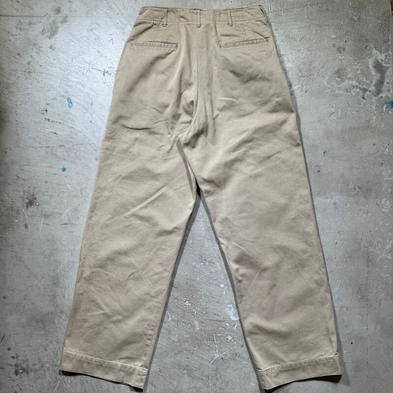 50's U.S.ARMY 45KHAKI チノトラウザーズ MIL-T-2064A サイドシングル