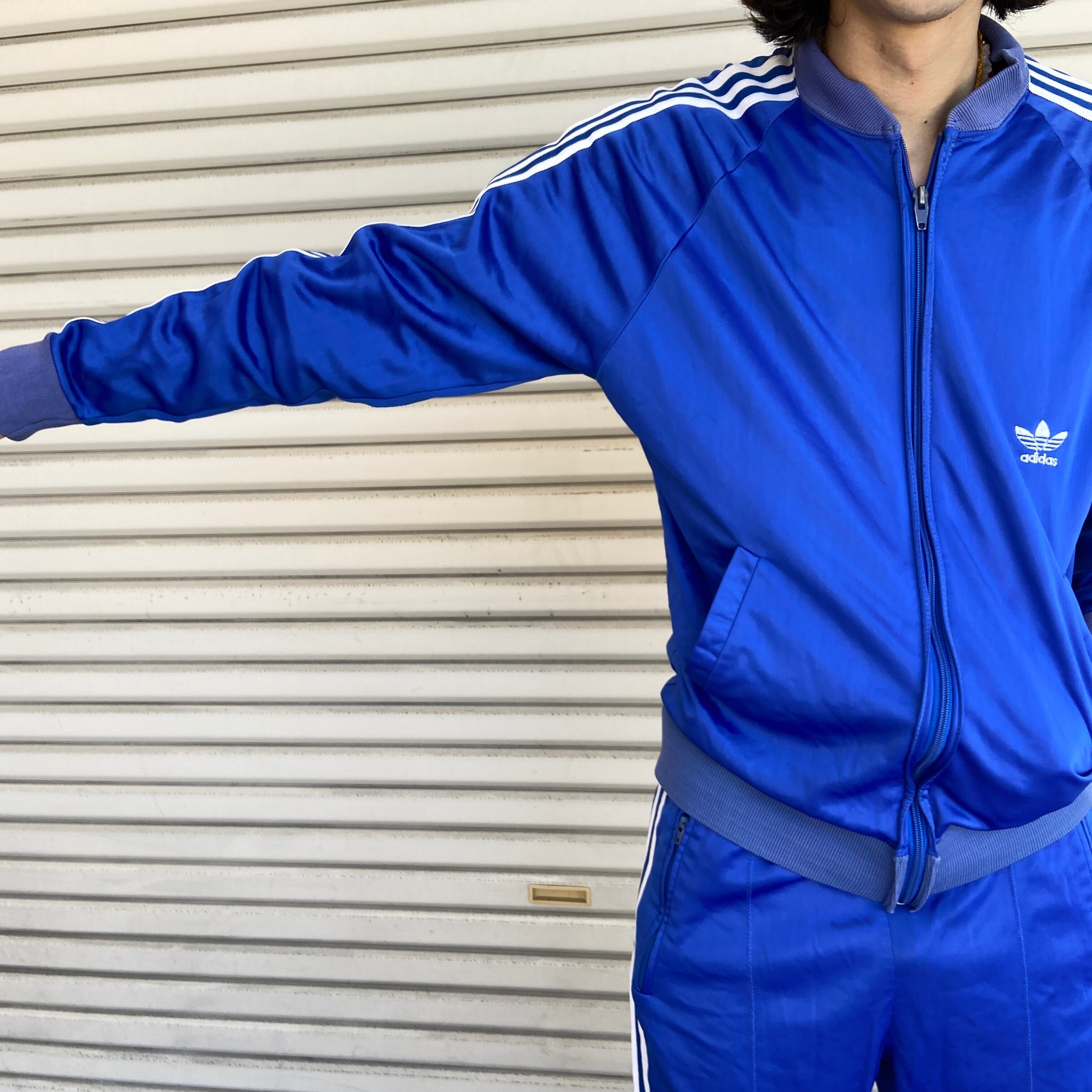 送料無料』adidas ATP ジャージセットアップ 80s USA製 青 ビンテージ