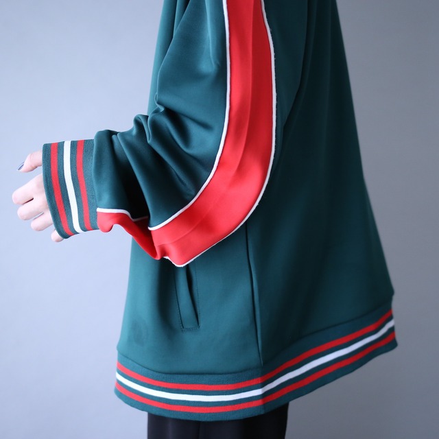 3-tone good coloring loose silhouette track jacket