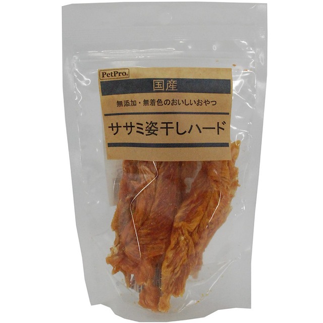 国産おやつ ササミ姿干しハード(無添加・無着色) 80g