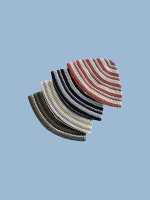 RACAL【Multi border japanese paper knit hat】