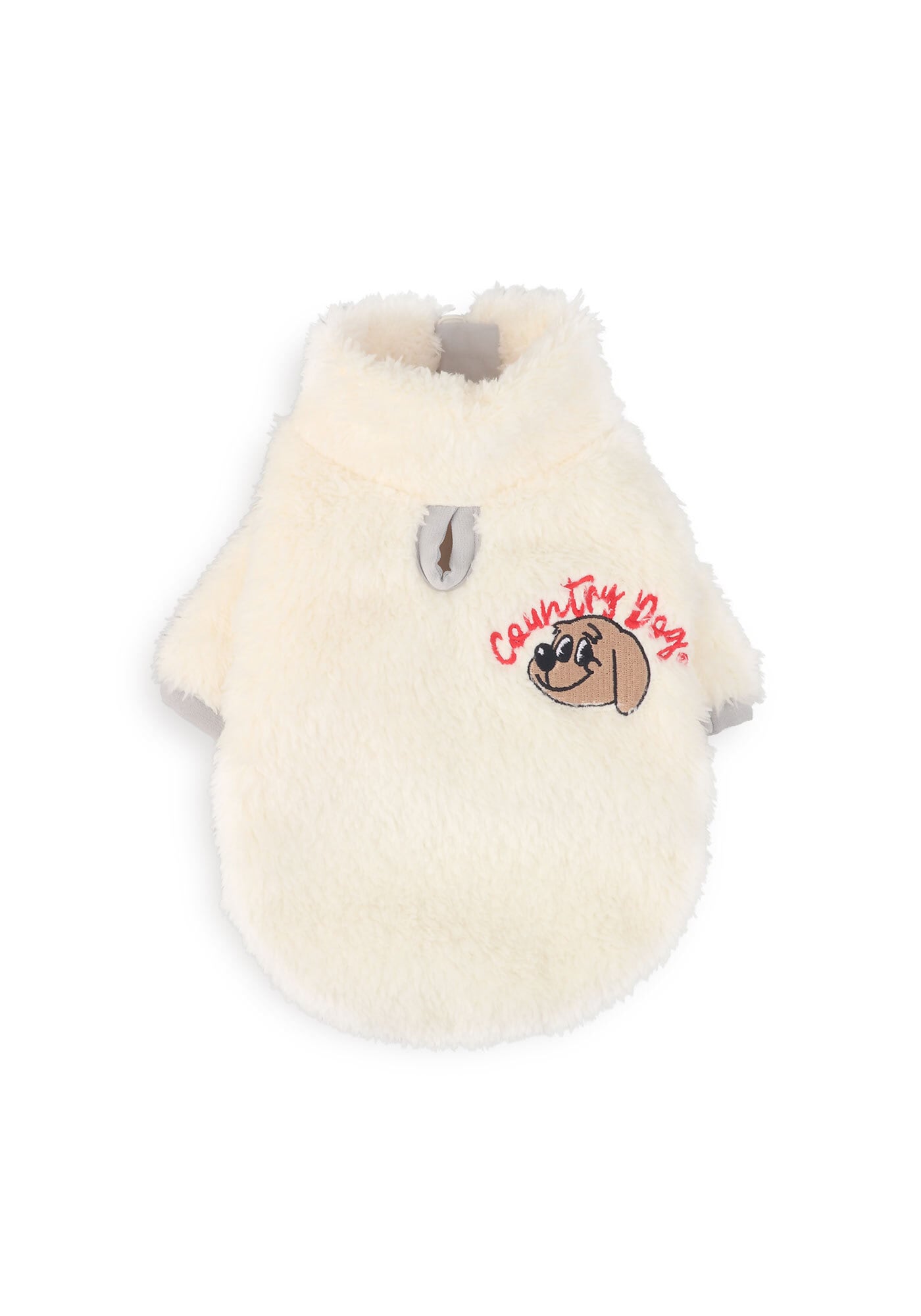 Country dog Fur zip-up(White) / monchouchou