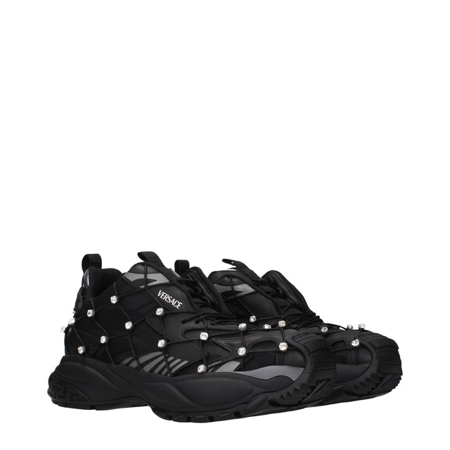 【新品】VERSACE ヴェルサーチェ メンズ スニーカー ファブリック ブラック 10163071A115082B060