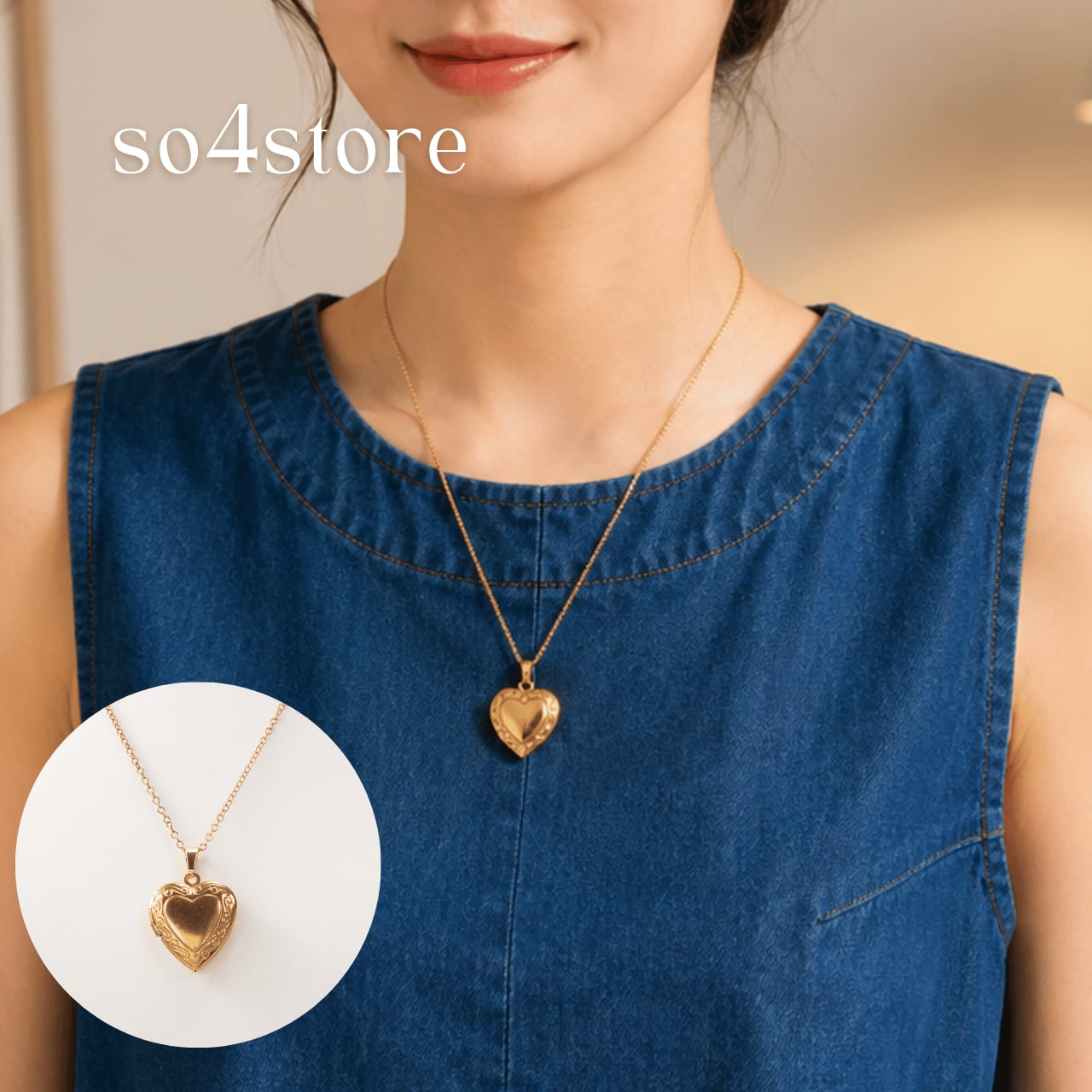 Heart Locket Necklace【ハートロケットネックレス】