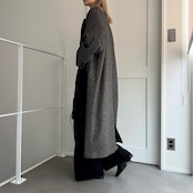 【受注予約:11月上旬入荷予定】Color nep mixed tweed long CO/charcoal gray
