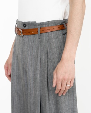 HED MAYNER "TWO TUCK TROUSERS GREY PAINT STRIPE "