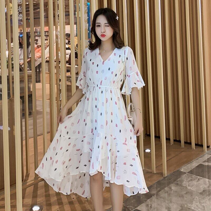 【新作】【送料無料】 母乳育児ドレスフローラルルーズシフォン妊婦が出産後の授乳ドレスシフォン 花柄 AL expec369992662011