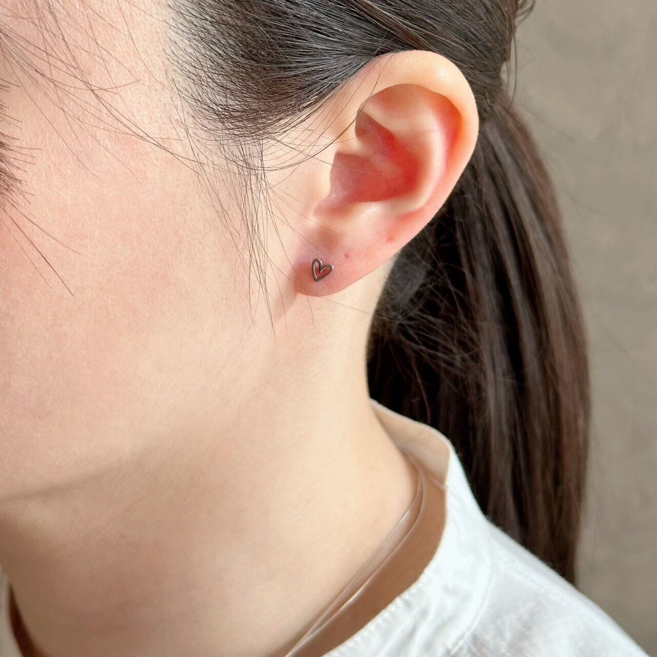 【SELECT】サージカルステンレス　ハート型ピアス