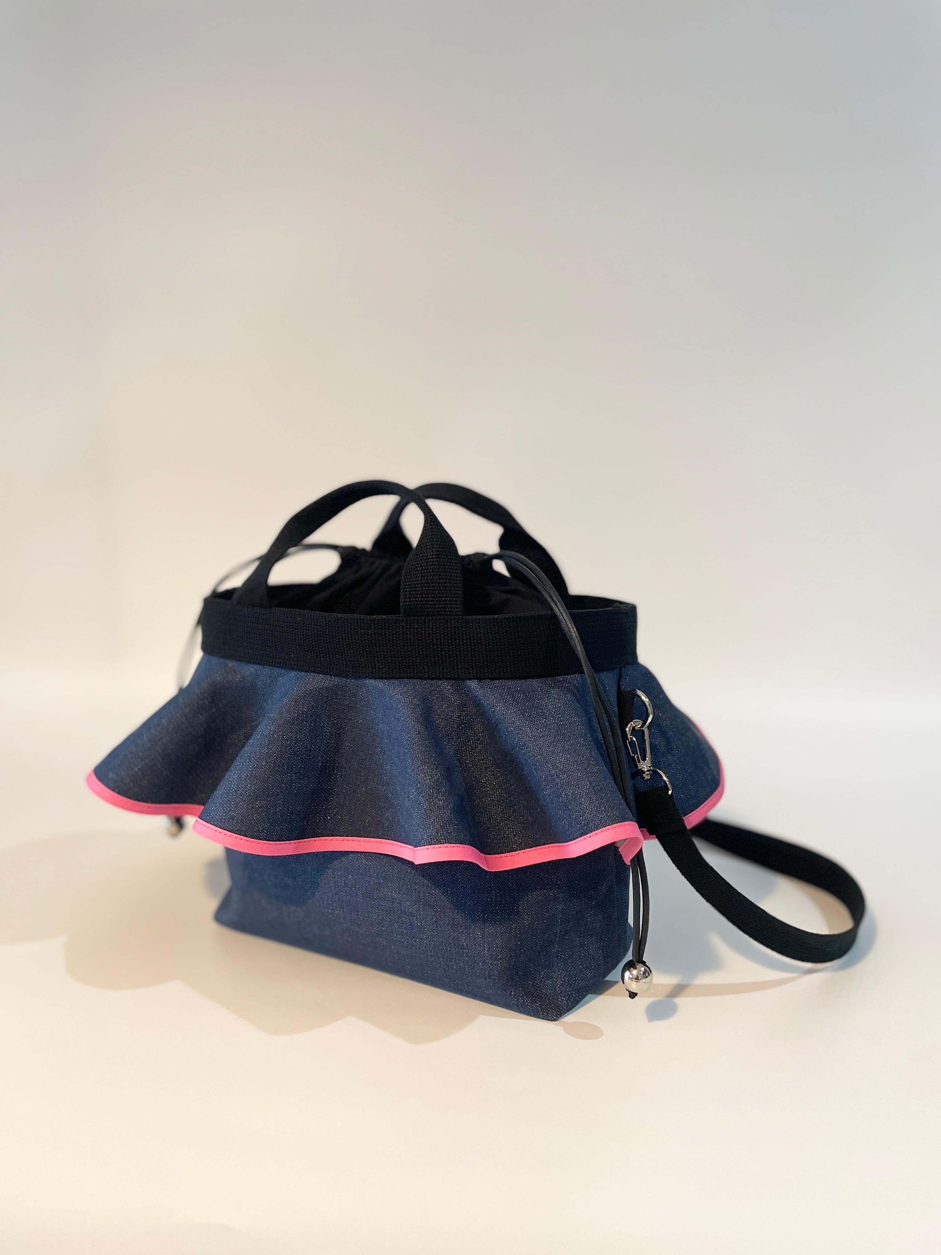 【2way舟形デニムフリルバッグ】/6B0224