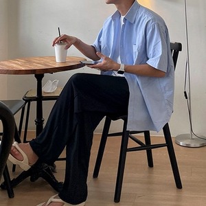 ライトブルー半袖ビッグシャツ　MT0080219