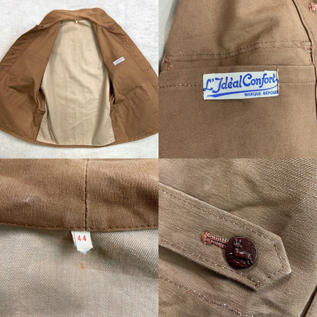 DEAD STOCK NOS 50年代 L'Ideal Confort 動物ボタン フレンチワーク