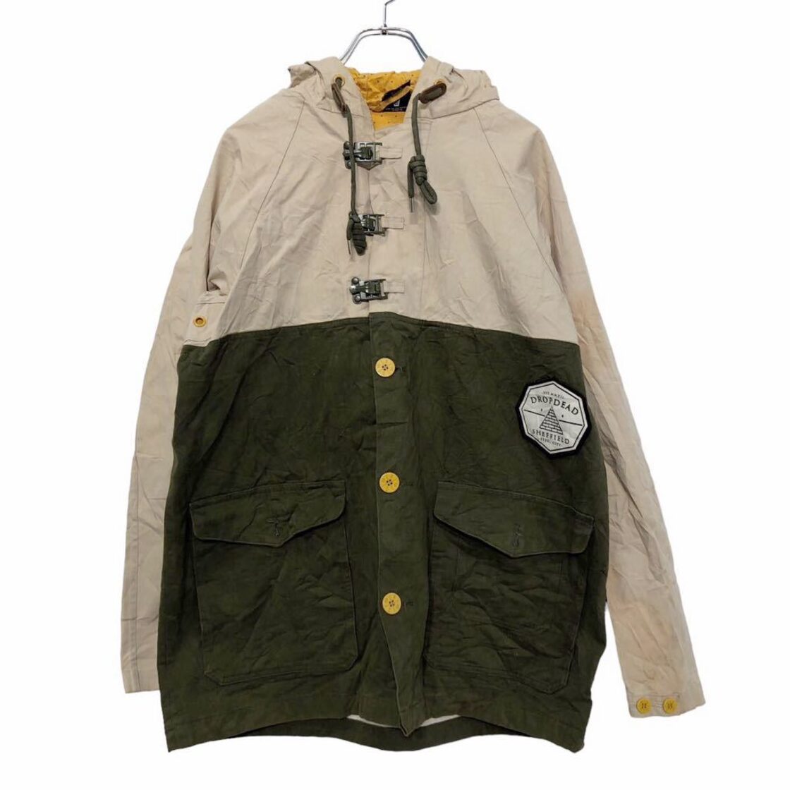 DROPDEAD コットン ジャケット L ベージュ グリーン ドロップデッド 