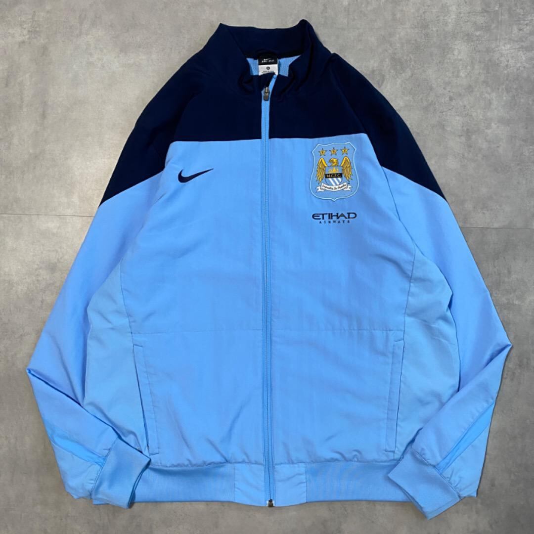ナイキ マンチェスターシティ ナイロンジャケット サッカー XL 青  