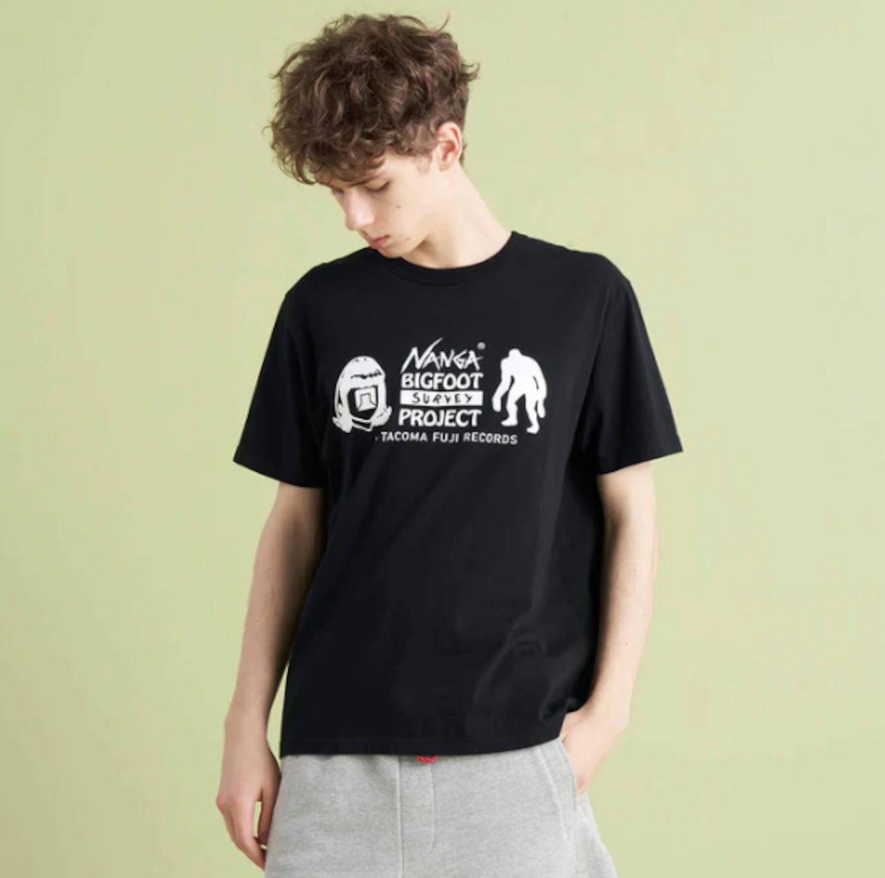 NANGA×TACOMA FUJI RECORDS BIGFOOT SURVEY PROJECT LOGO TEE
