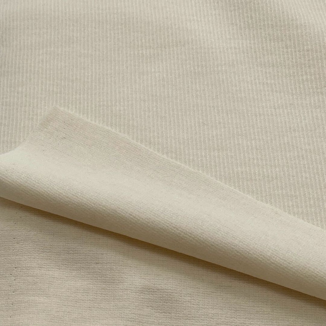 ★TC054◆1.4m◆ウール100%弱毛羽立ち小うねニット生地◆アイボリー