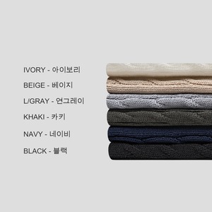 【MuscleFit】Twist Cable Short Henry Neck Knit(6color)