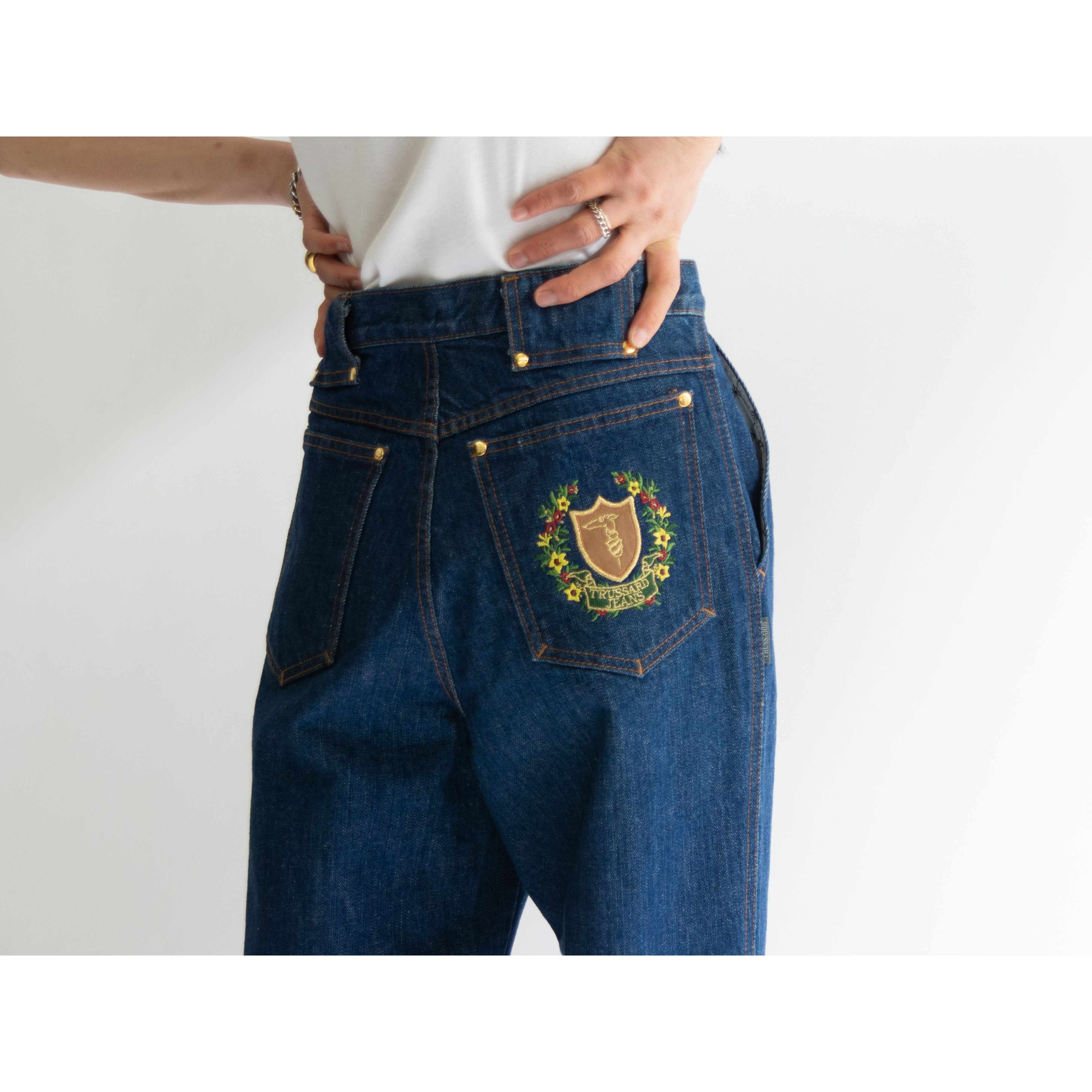 【TRUSSARDI】80-90's Tapered Denim Pants（トラサルディ テーパードデニムパンツ ジーンズ）