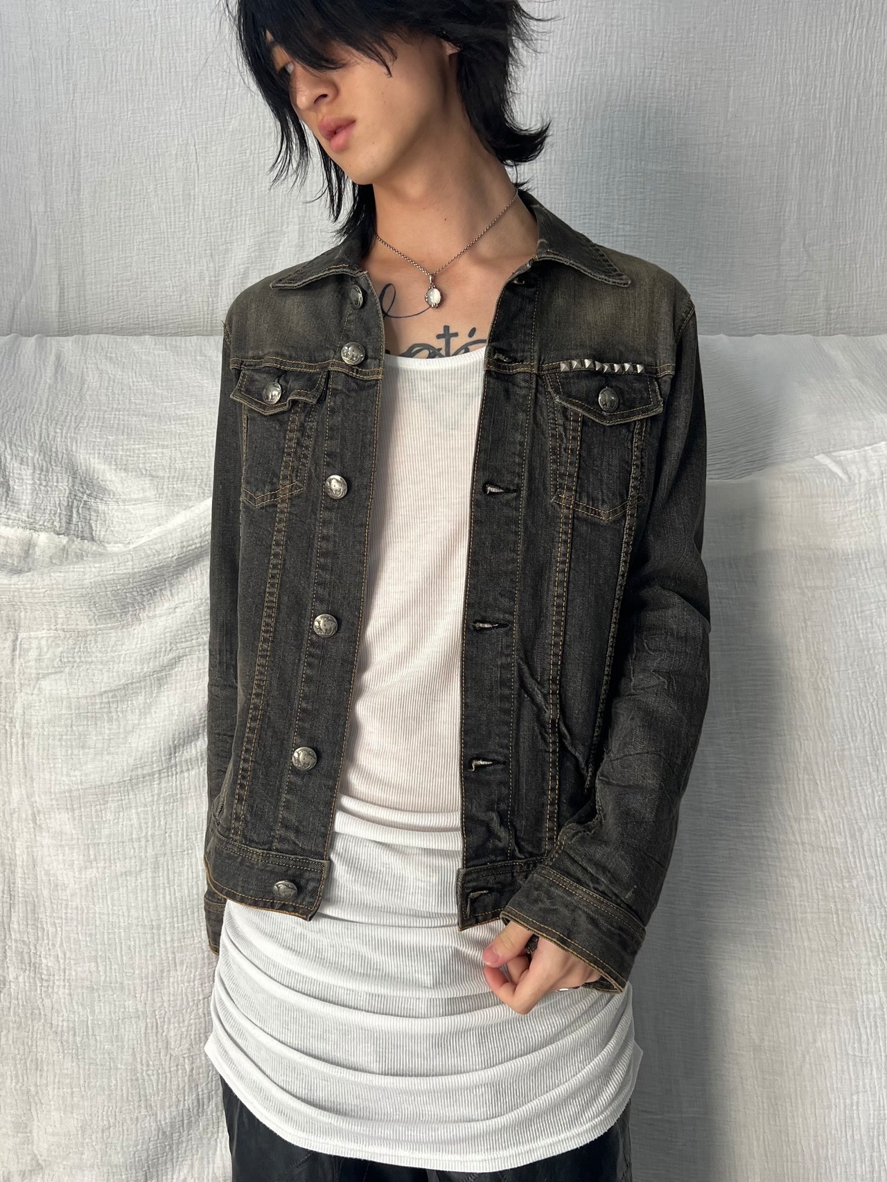 "PUMOR" Studs Denim Jacket