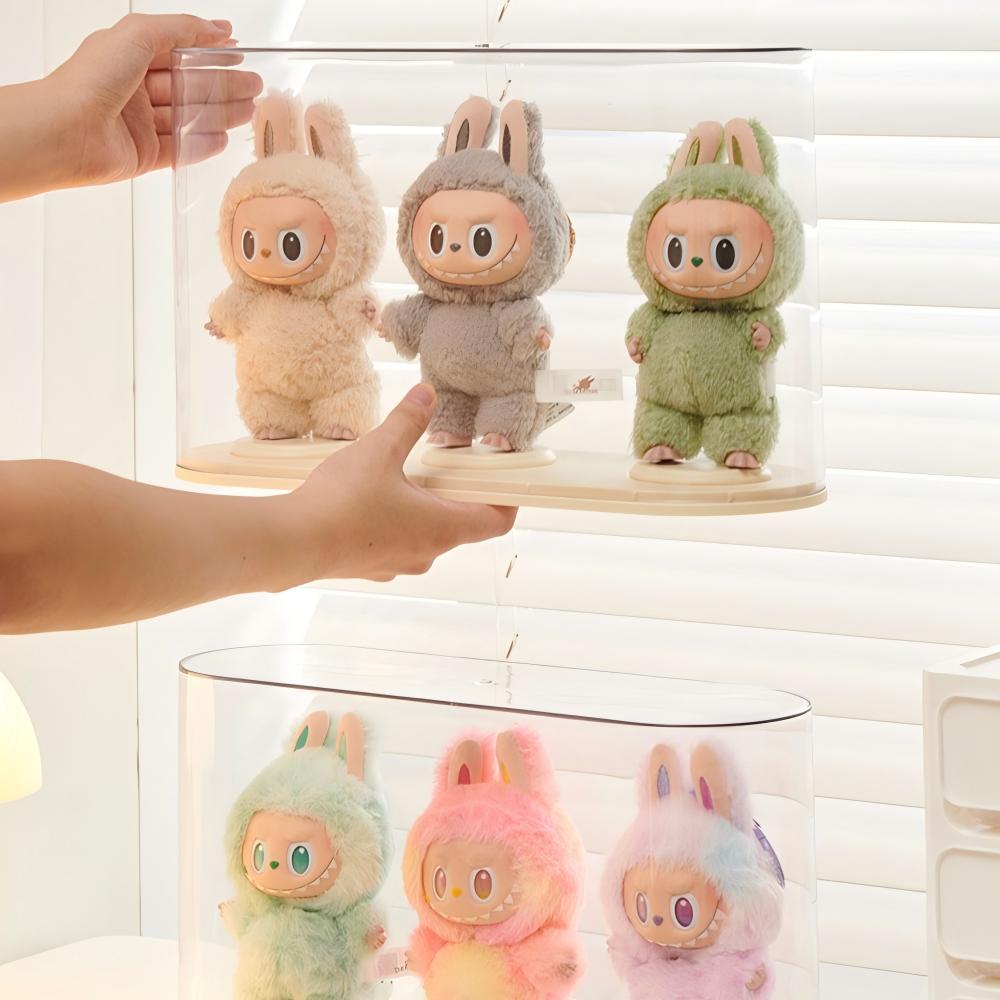 Labubu 1-3代用 クリアディスプレイケース ラブブぬいぐるみ 3体収納可