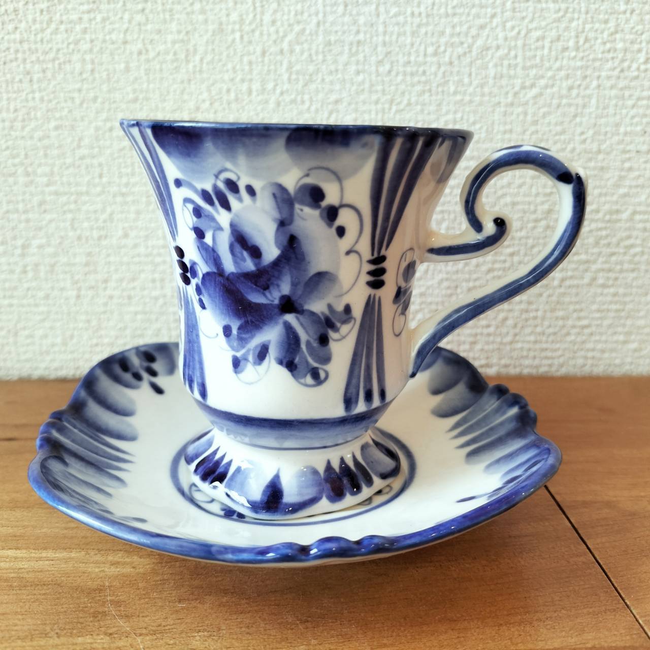 ロシア陶器 グジェリ ティーセット 値下げ】ロシア グジェリ焼き 陶器