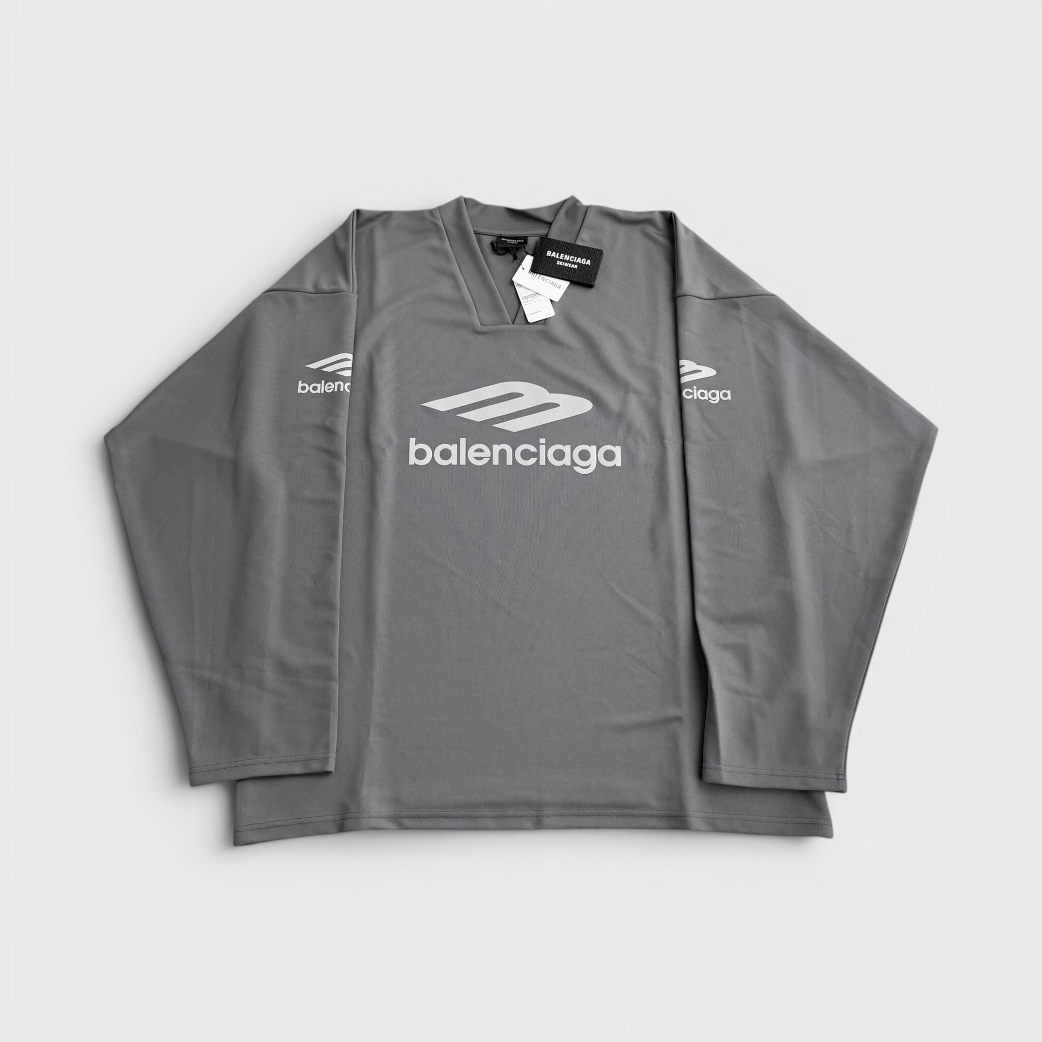 BALENCIAGA 3B Sports Icon Ski Long Sleeve T-Shirt Gray XS | BRAND