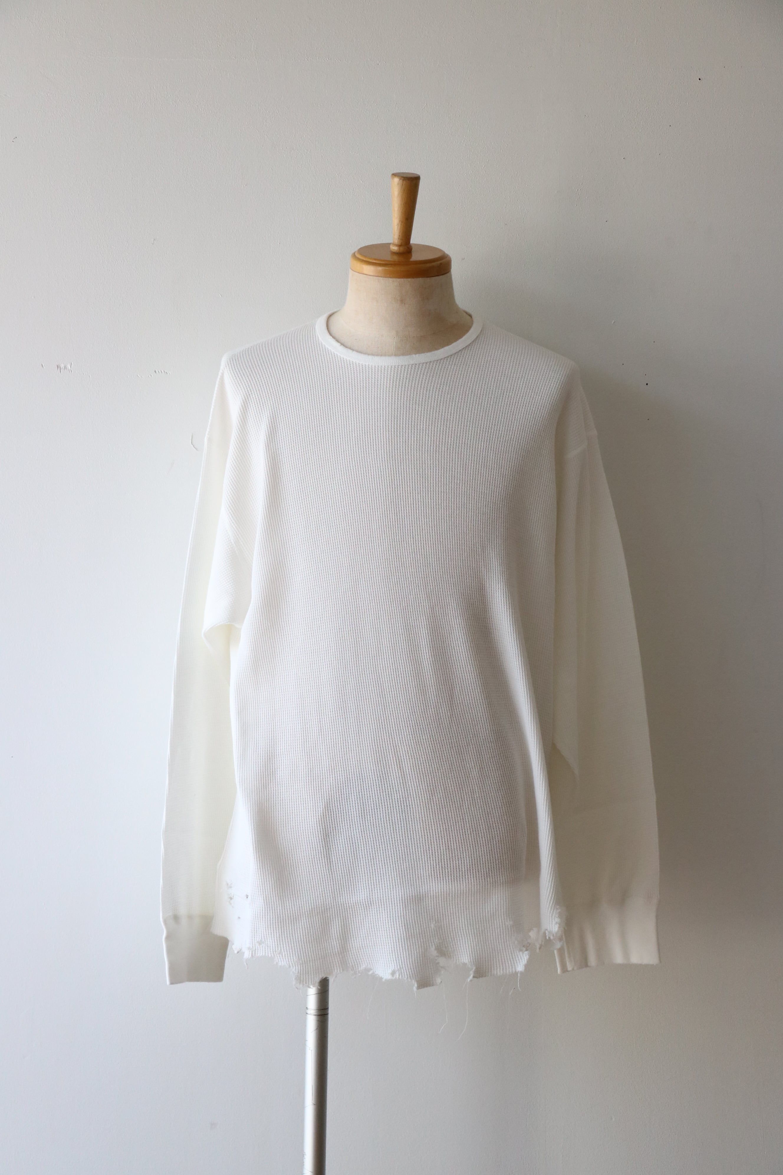 Ancellm - DAMAGE WAFFLE CREW LS - / ANC-STD-CT02 / アンセルム