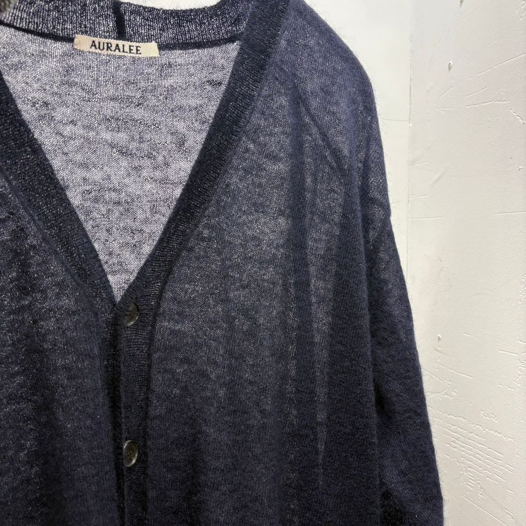 AURALEE オーラリー 25AW KID MOHAIR SHEER KNIT CARDIGAN モヘア