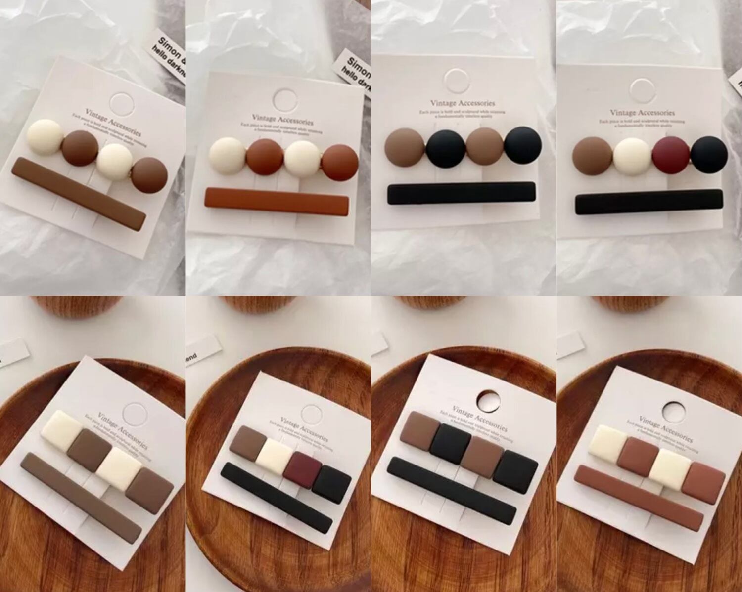 ボタンヘアピン&クリップ(A〜H)