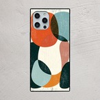 受注生産 iPhoneケース 丸とカーブのレトロ抽象｜レトロウェーブ CURV011A