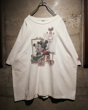【Caka】"Disney" "Norman Rockwell" Parody Design 90's Vintage T-Shirt