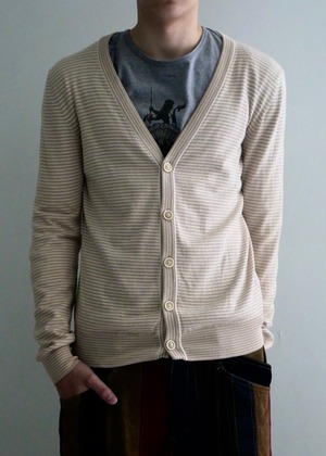 SS2013 "Martin Margiela" border cotton cardigan