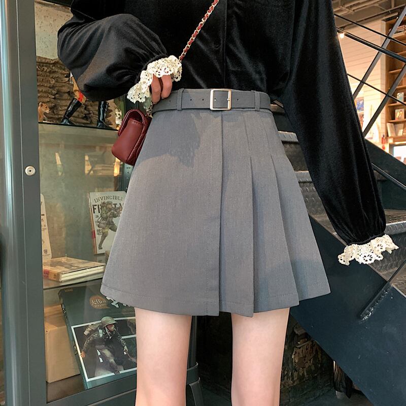 サマーグレープリーツAラインハイウェストウェスト 夏物 スカート 試着室40127403431