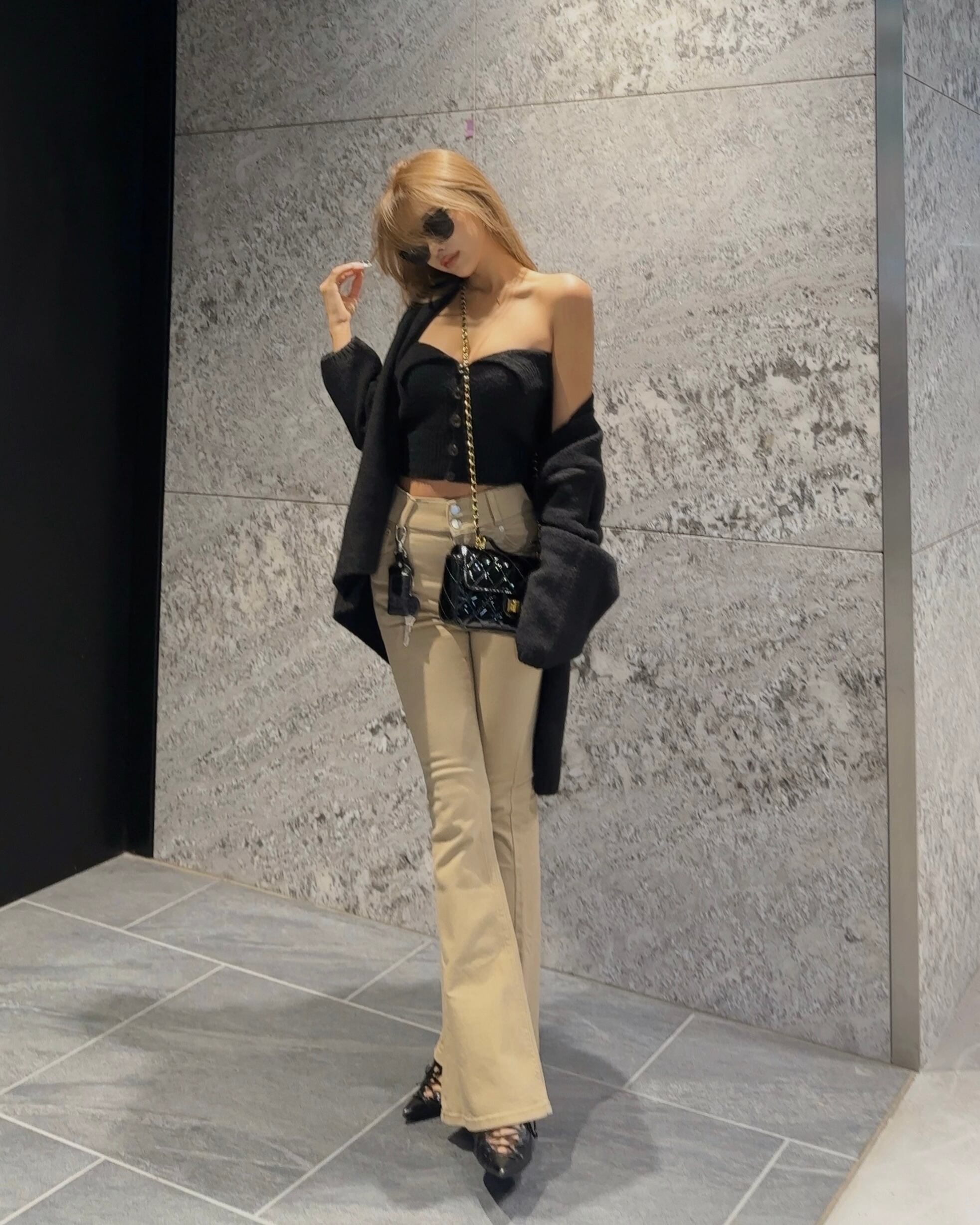 再入荷/ベージュ】SU high-waist flare denim | GIENGE［ジーアング］