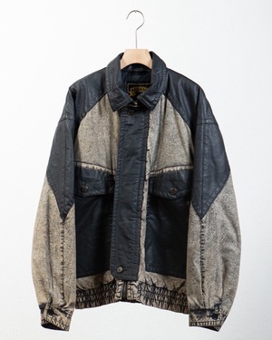 switching designed grained leather blouson