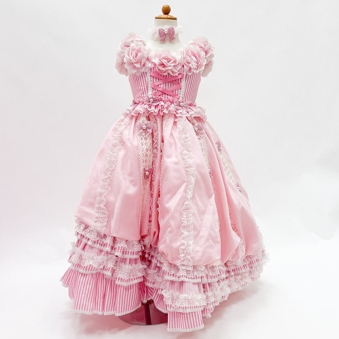 中古 キッズドレス 子供ドレス  ピンク系 サイズ3 KD-65