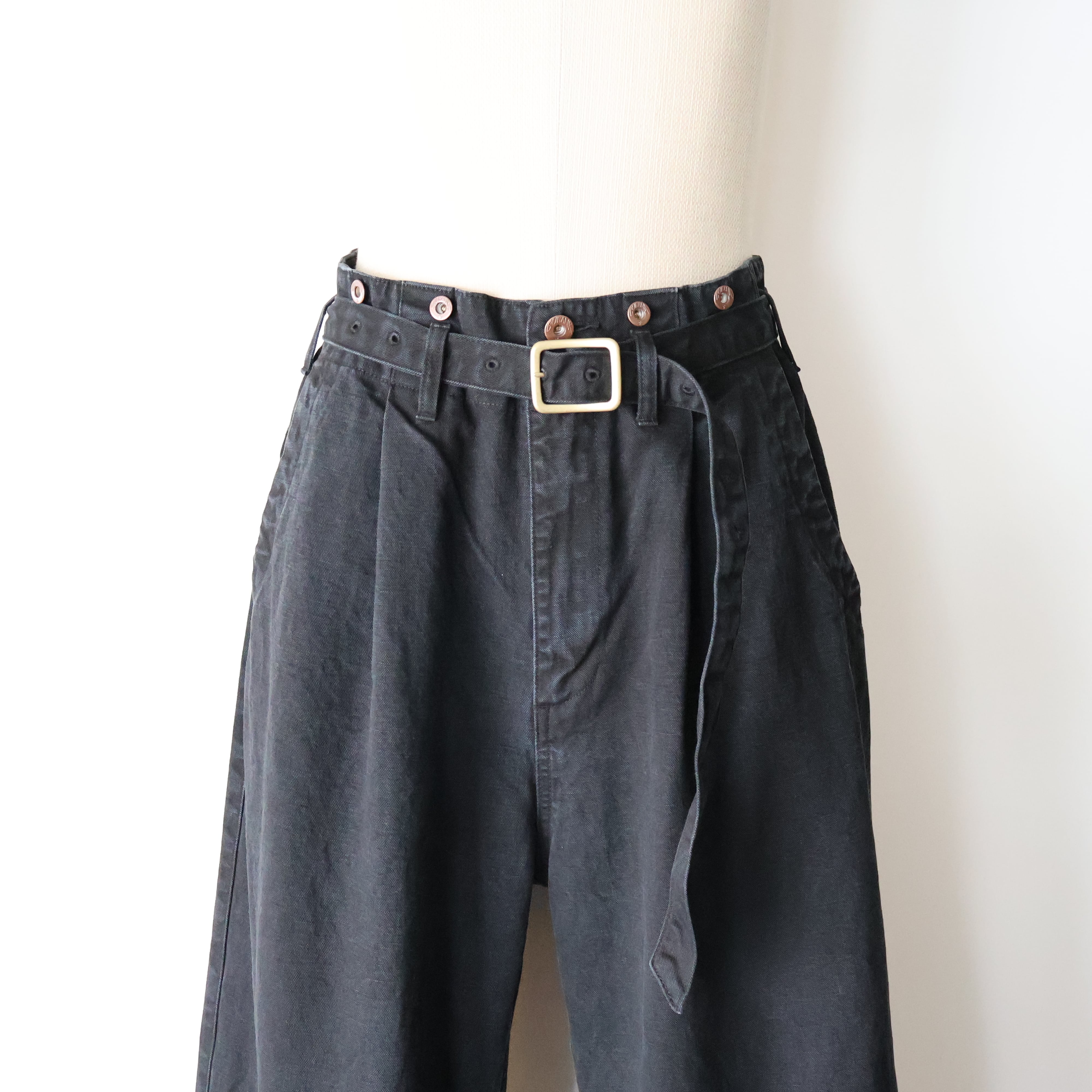 Gurank “ CH belted work pants ( Black )” | H.inch