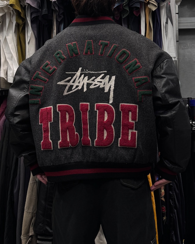 【Special!!】90’s old stussy IST Varsity Jacket “INTERNATIONAL STUSSY TRIBE” “黒タグ” 【高円寺本店】