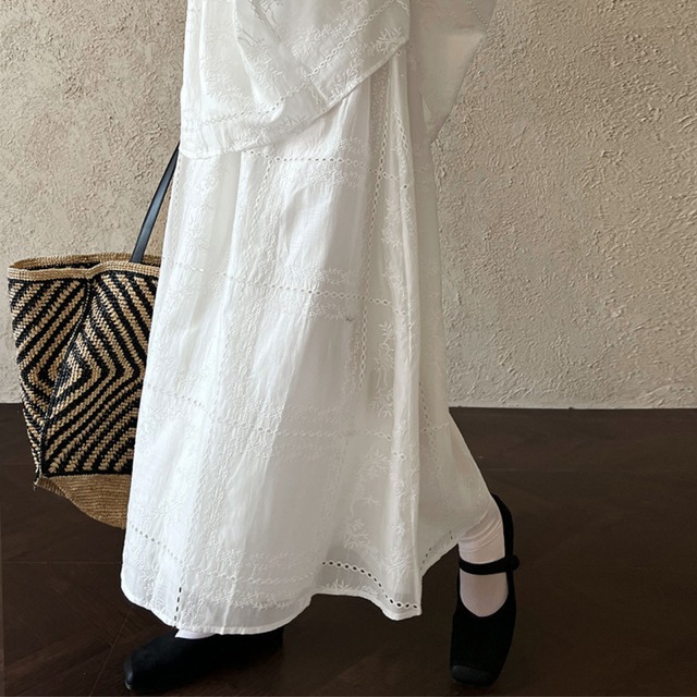 レースエンブロイダリースカート　00874