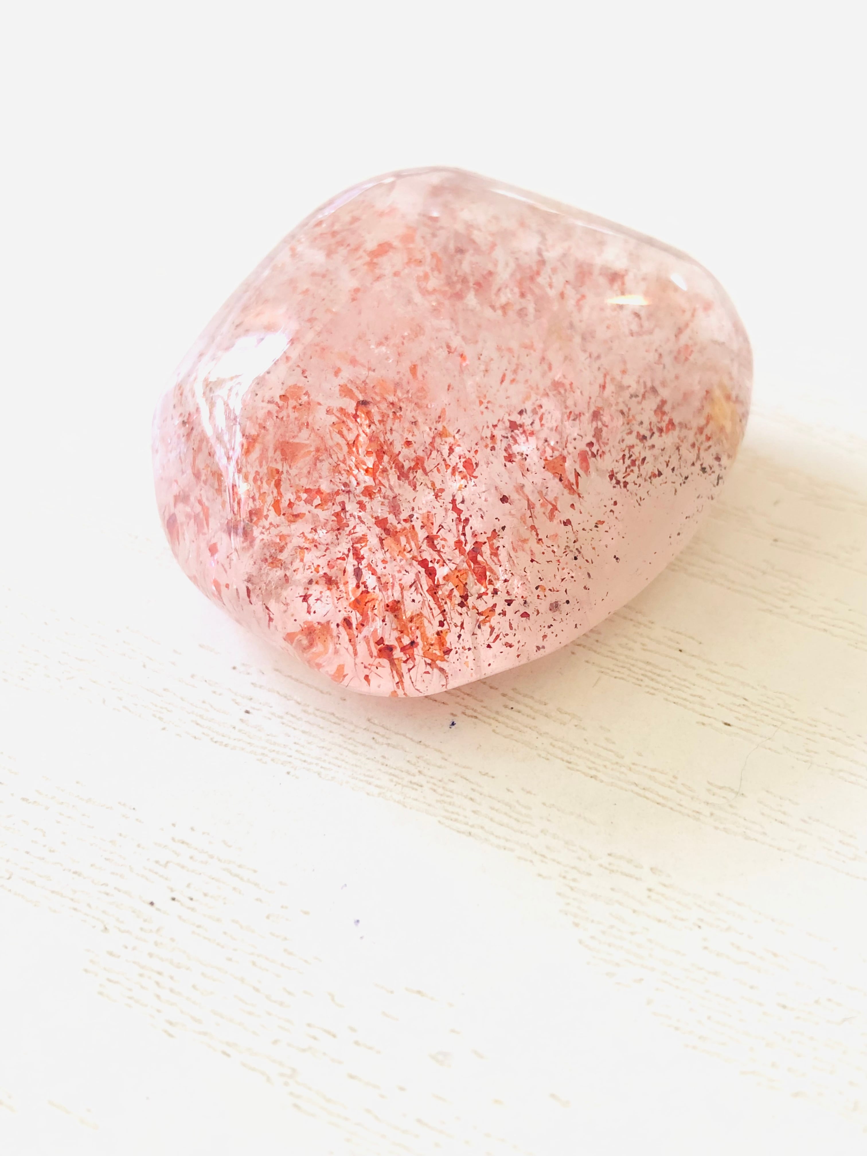 b、水晶のカットハートタンブル 水晶のカットハートタンブル | 虹色の星