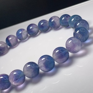 05.ブルー×パープル×カラーレスバイカラーフローライトブレスレット