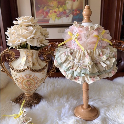 予約【№B07197】 フラワーモチーフ　ロリータ　ドレスワンピ（ヘッドドレス：オプション）