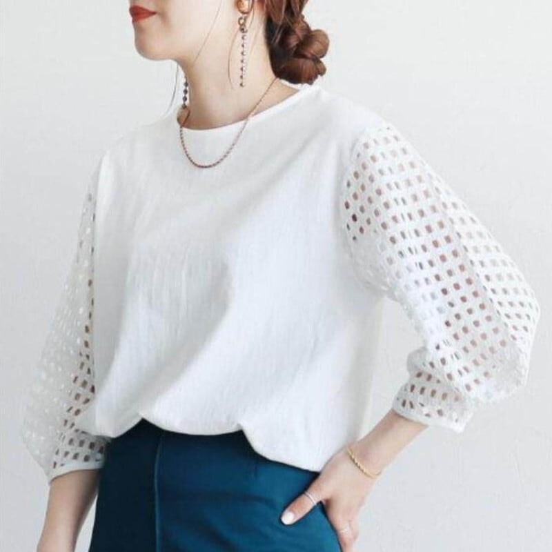 checked sleeve t-shirt 103015