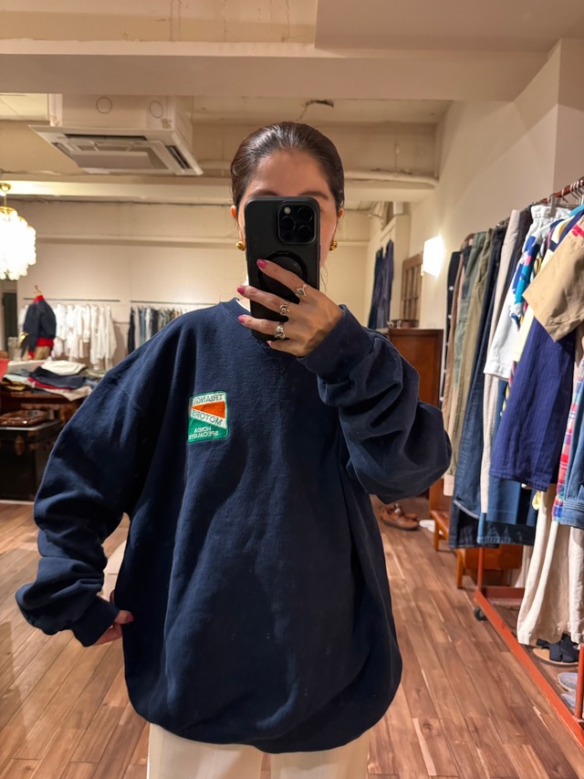 【Champion】メキシコ製 TRIANGLE MOTORS ワッペン 前Vスウェット XL