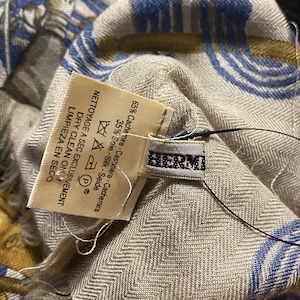 HERMES cashmere × silk long scarf