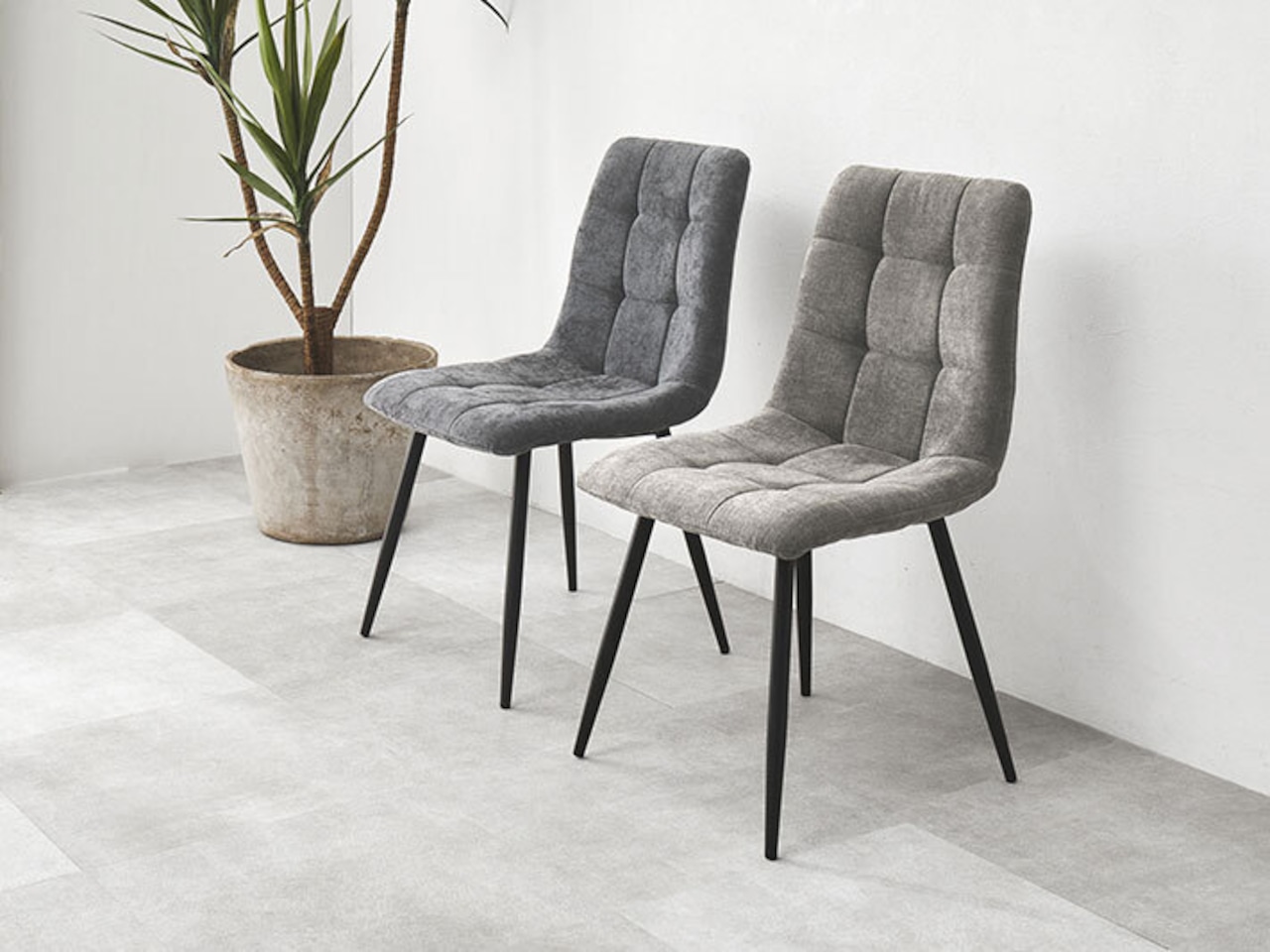 直径80cmラウンドテーブル3点セット 大理石調【チェア:グレー】・画像11