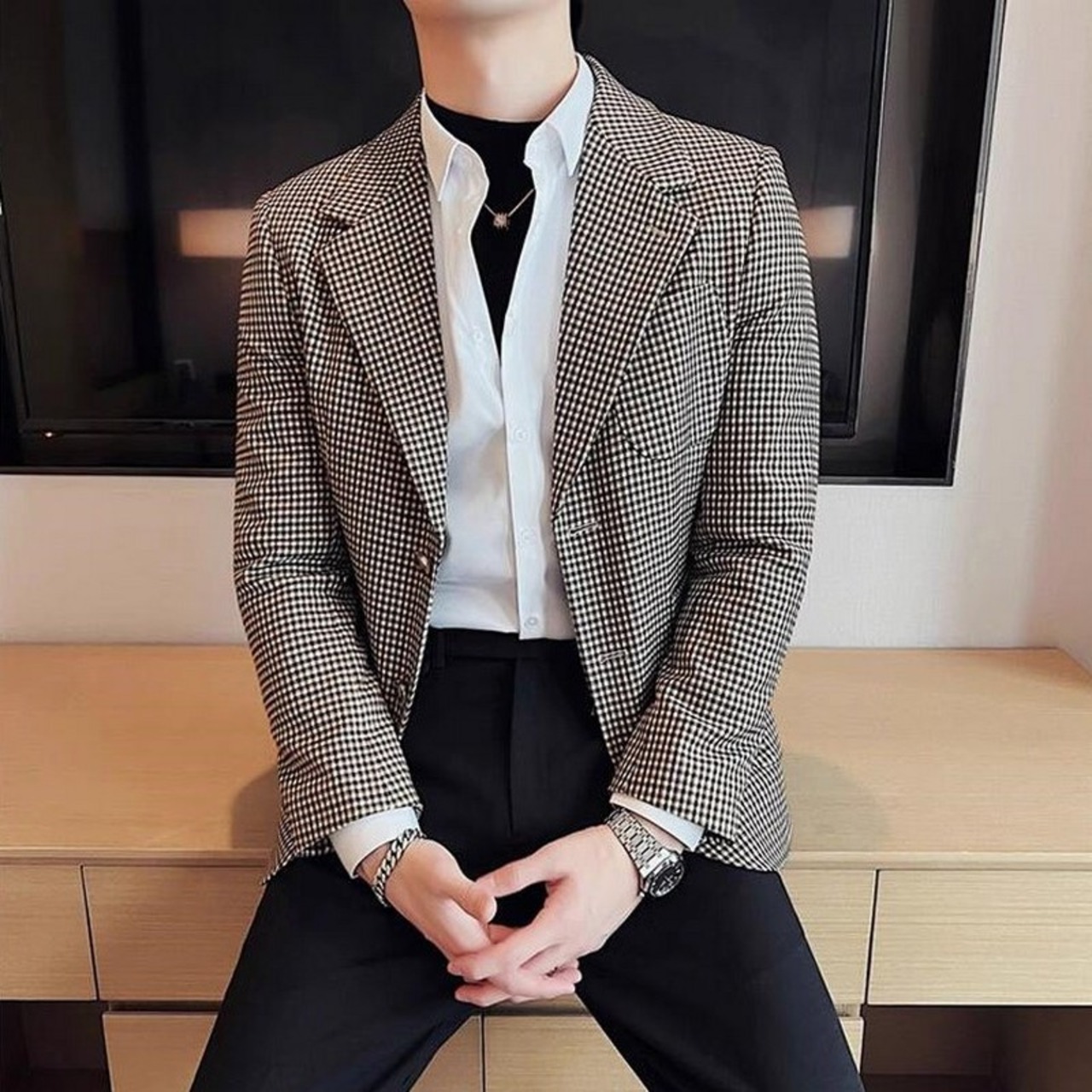 swing hound stooth casual suit jacket 00147